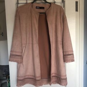 Zara Faux-Suede Blush Jacket Size M